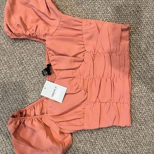 Forever 21 Sweetheart Puff-sleeve crop top